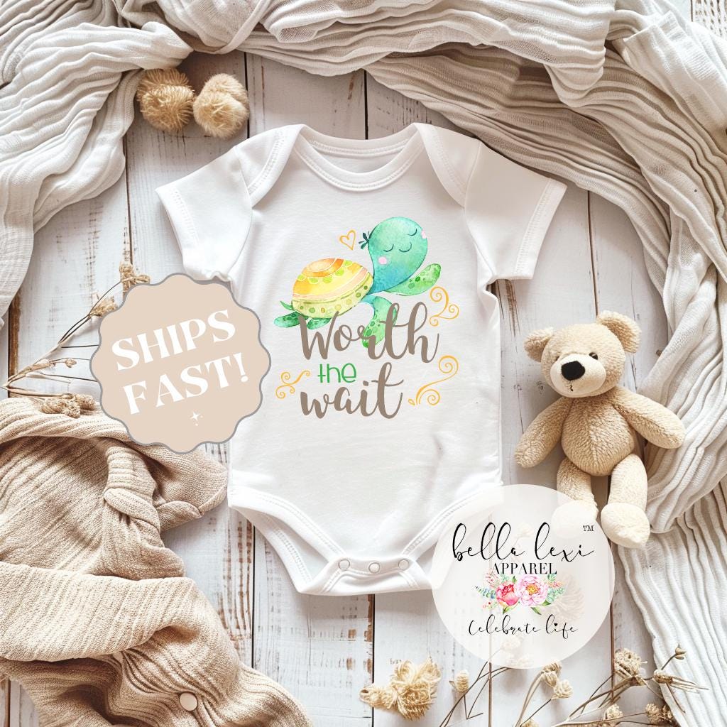 Rainbow Baby Onesie®, Worth the Wait, Special Baby Gift, Rainbow Shower Gift, Baby Reveal, Rainbow Baby Gift, Pregnancy After Loss, Turtle