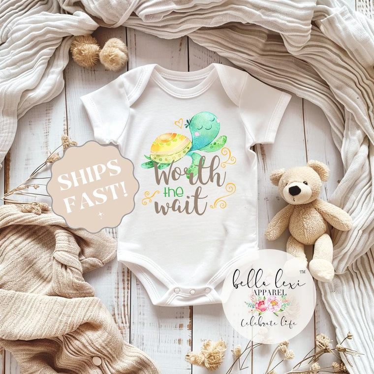 Rainbow Baby Onesie®, Worth the Wait, Special Baby Gift, Rainbow Shower Gift, Baby Reveal, Rainbow Baby Gift, Pregnancy After Loss, Turtle