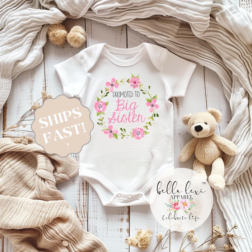 Promoted to Big Sister, Big Sister Dress, Big Sister Gift, Pregnancy Reveal, Baby Announcement, Big Sister Reveal, Big Sister Surprise, Baby
