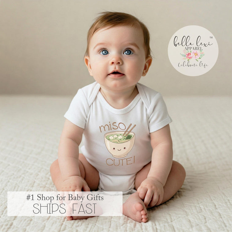 Miso Cute Onesie®- Baby Shower Gift- Unisex Baby Clothes- Baby Boy Clothes- Funny Bodysuits- Sushi Bodysuit - New Mom Gifts
