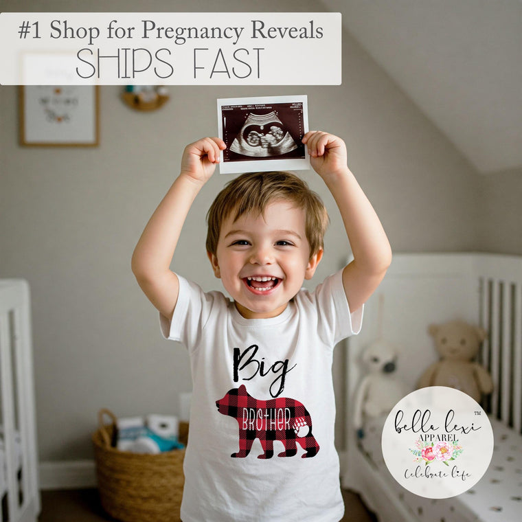 Big Brother Shirt, Buffalo Plaid Bear, Brothers Shirts, Big Brother Bear Shirt, Buffalo Plaid Shirt, Family tees, Big Brother Reveal,Brother