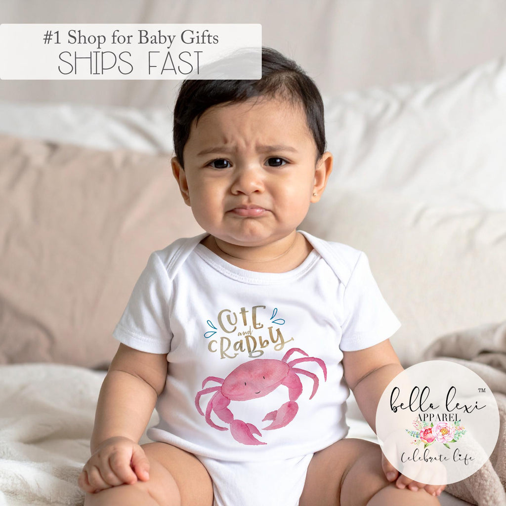 Crab Onesie®, Cute and Crabby, Baby Shower Gift, Ocean Theme, Nephew Gift, Niece Gift, Cool Aunt, Crab Baby Theme, Baby Shark Theme, Newborn