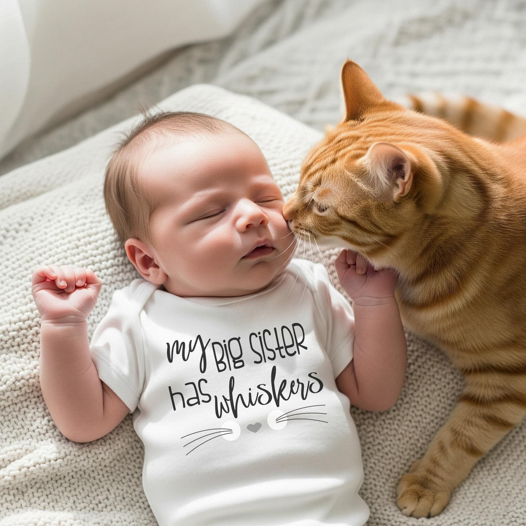 My Big Sister Has Whiskers, Pregnancy Announcement, Cat Shirt, Pregnancy Reveal, Baby Reveal, Baby Announcement, Fur Baby Bodysuit, Kitty