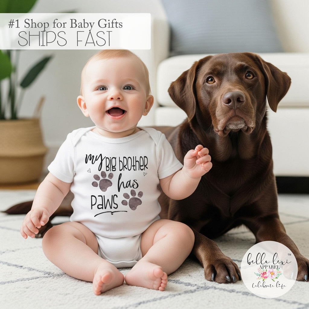 My Big Brother Has Paws, Pregnancy Announcement, Dog Shirt, Pregnancy Reveal, Baby Reveal, Baby Announcement, Fur Baby Bodysuit, Cat Shirt,