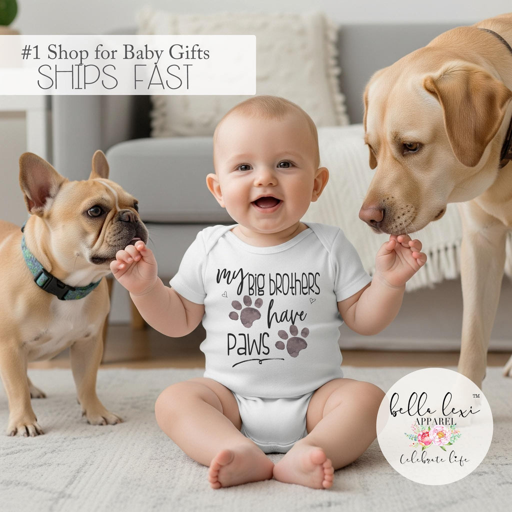 My Big Brothers Have Paws, Pregnancy Announcement, Dog Shirt, Pregnancy Reveal, Baby Reveal, Baby Announcement, Fur Baby Bodysuit, Cat Shirt