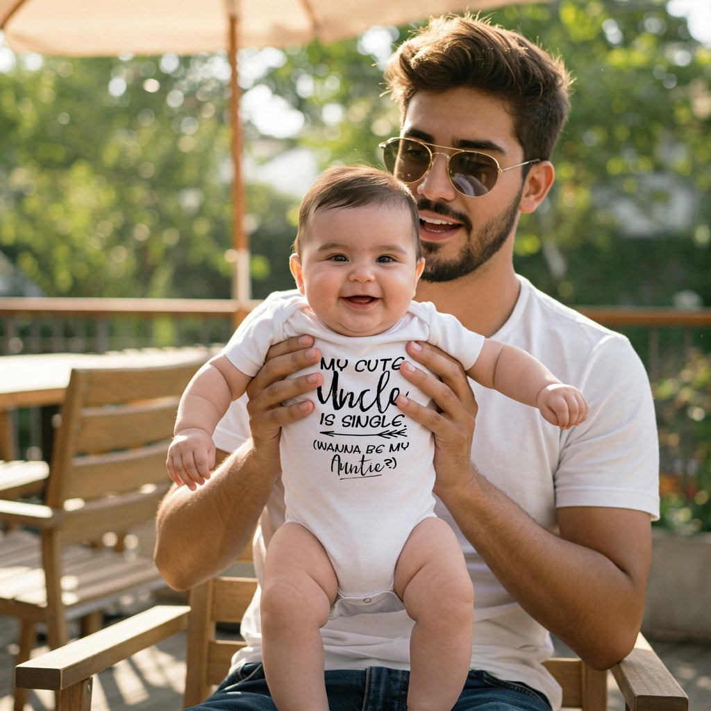 Uncle Onesie®, My Cute Uncle Is Single, Newborn Gift, Uncle Gift, Funny Baby shirt, Auntie shirt, Cute Baby Clothes, Baby Shower Gift, Uncle