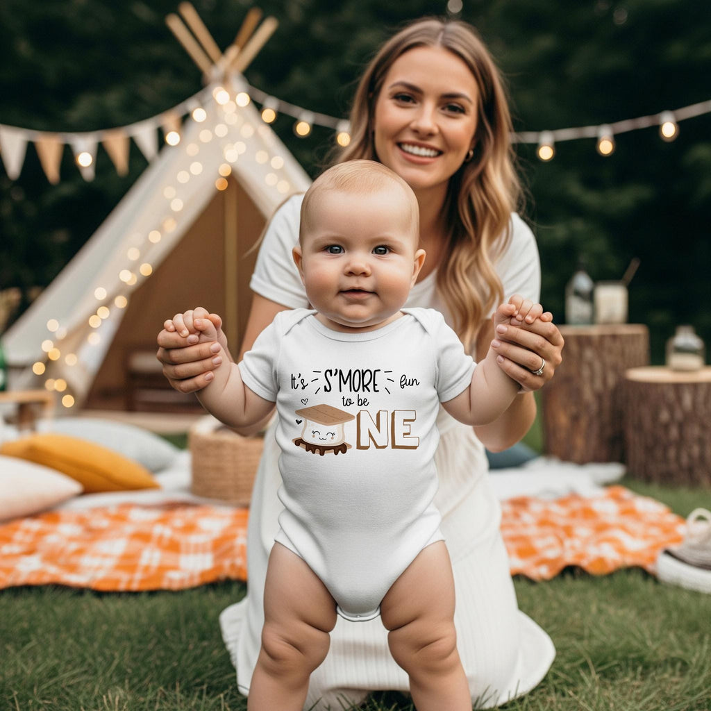 Birthday Onesie®, S'More Party, S'More Fun to be ONE, Birthday Shirt, Camping Party, Camping Birthday, Happy Camper, Smores Theme, Wild One