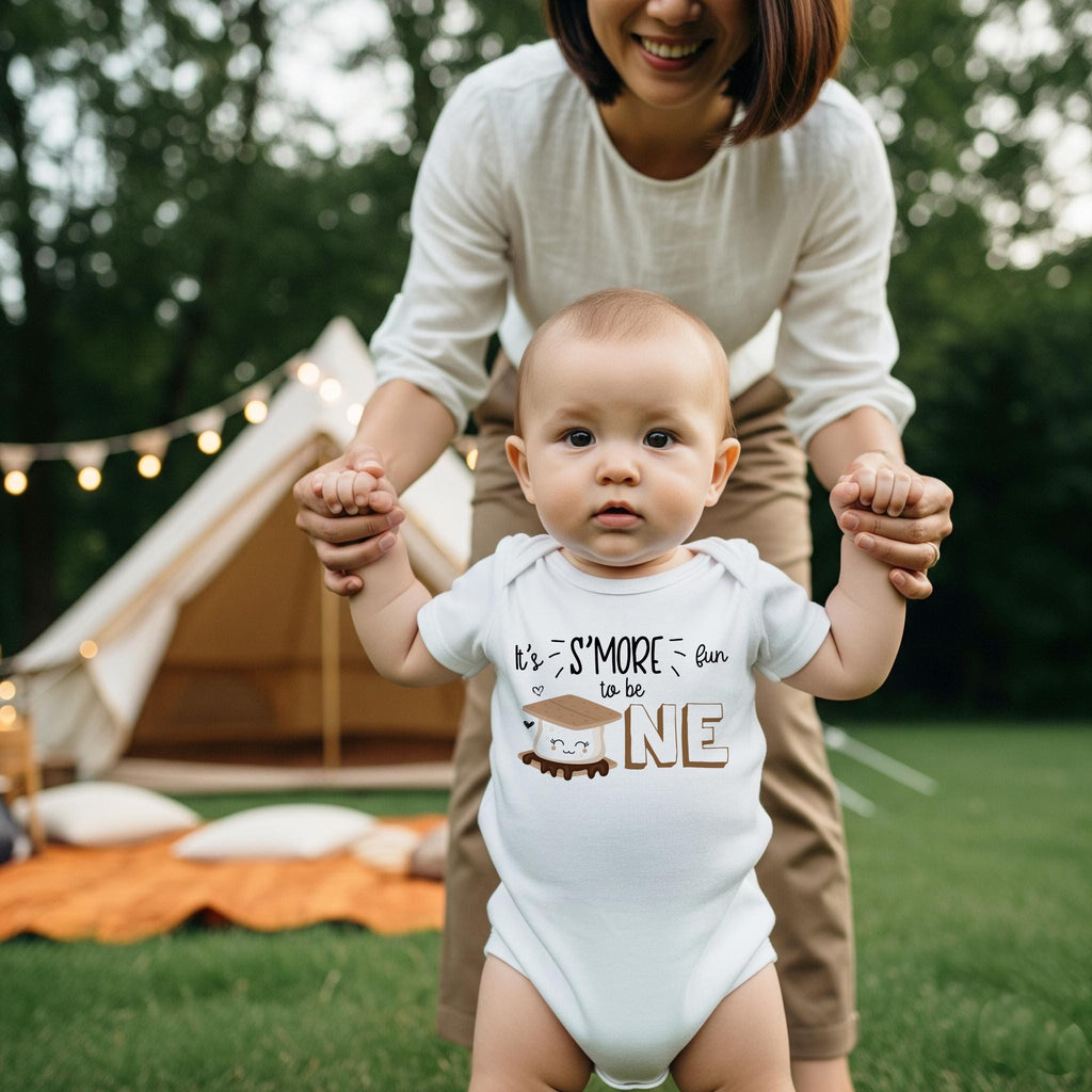 S'mores 1st Birthday Outfit - It's S'more Fun to Be One Bodysuit - Baby Camping Birthday Shirt - First Birthday Outfit for Boys & Girls