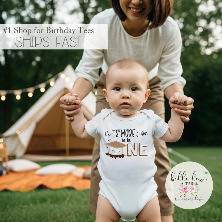 S'mores 1st Birthday Outfit - It's S'more Fun to Be One Bodysuit - Baby Camping Birthday Shirt - First Birthday Outfit for Boys & Girls