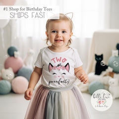 2nd Birthday Shirt, Kitten Birthday, Kitty Birthday shirt, Custom Birthday, Cat Birthday, Cat Shirt, Second Birthday, Two Purrfect, Kitty