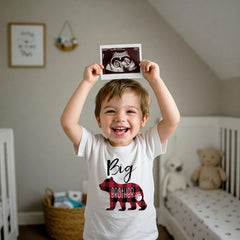 Big Brother Shirt, Buffalo Plaid Bear, Brothers Shirts, Big Brother Bear Shirt, Buffalo Plaid Shirt, Family tees, Big Brother Reveal,Brother
