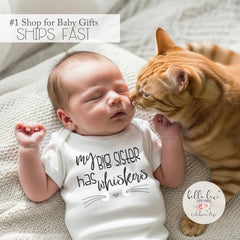 My Big Sister Has Whiskers, Pregnancy Announcement, Cat Shirt, Pregnancy Reveal, Baby Reveal, Baby Announcement, Fur Baby Bodysuit, Kitty