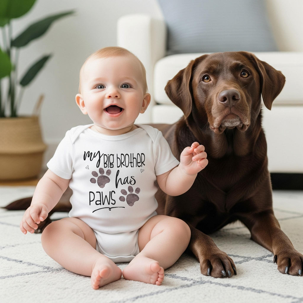 My Big Brother Has Paws, Pregnancy Announcement, Dog Shirt, Pregnancy Reveal, Baby Reveal, Baby Announcement, Fur Baby Bodysuit, Cat Shirt,