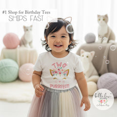 2nd Birthday Shirt, Kitten Birthday, Kitty Birthday shirt, Custom Birthday, Cat Birthday, Cat Shirt, Second Birthday, Two Purrfect, Kitty