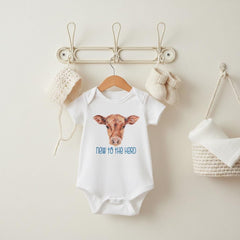 New to the Herd Onesie®, Western Newborn Outfit, Rustic Neutral Shower Gift, Baby Boy Gift, Cow Infant Romper, Farm Baby Bodysuit