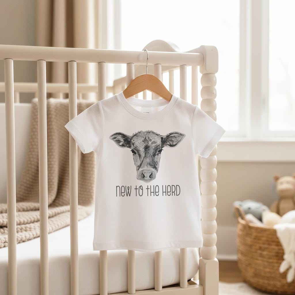 Baby Shower Gift, NEW TO the HERD, Western Nursery, Farm shirt, CowBOY, Cow Onesie®, Farm Baby Gift, Cute Baby Clothes, Cow Theme, Farm baby