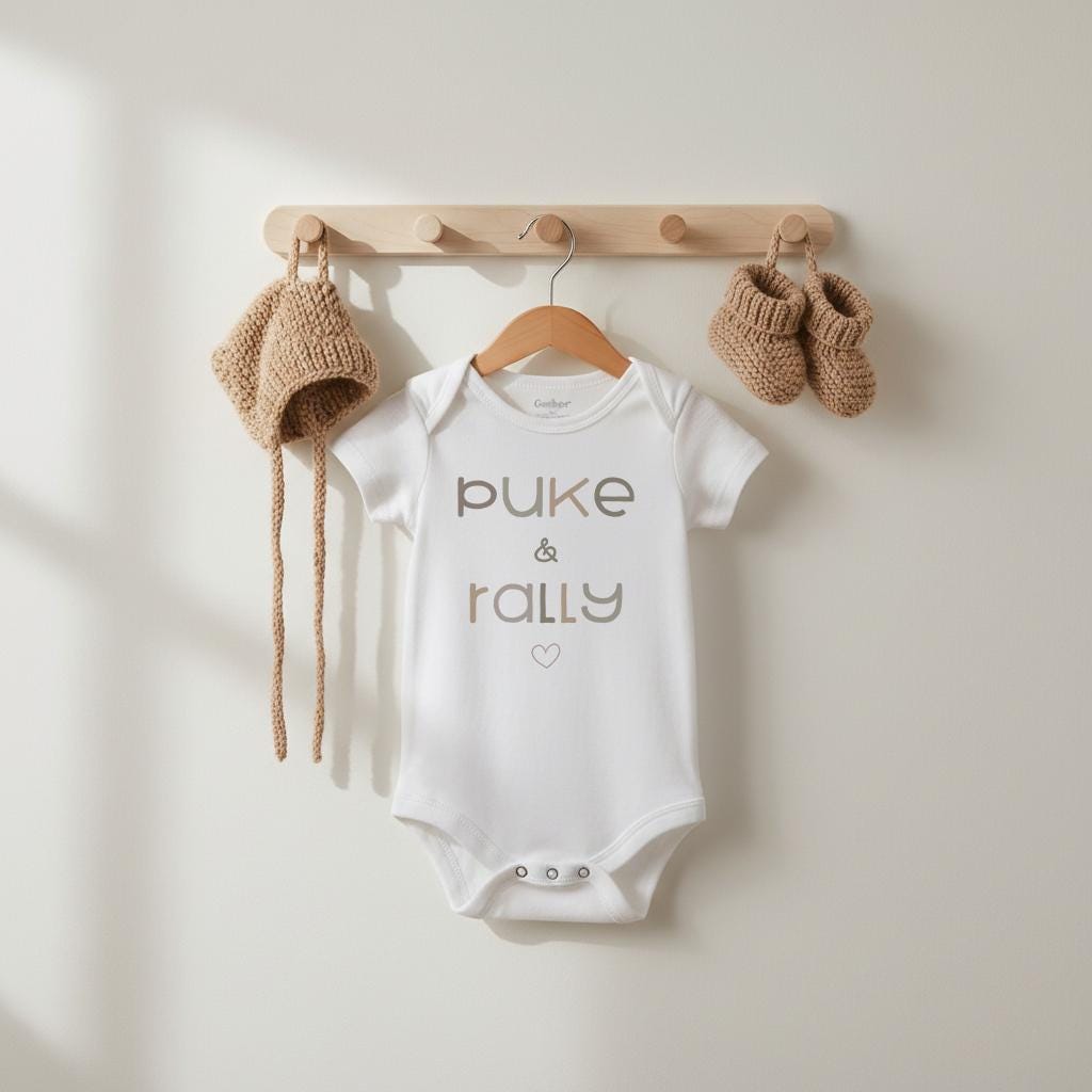 Puke & Rally Onesie®, Baby Shower Gift, Funny Baby Onesie®, Funny Baby Bodysuit, Funny Newborn Gift for Baby, Funny Baby Shower Gift, Niece