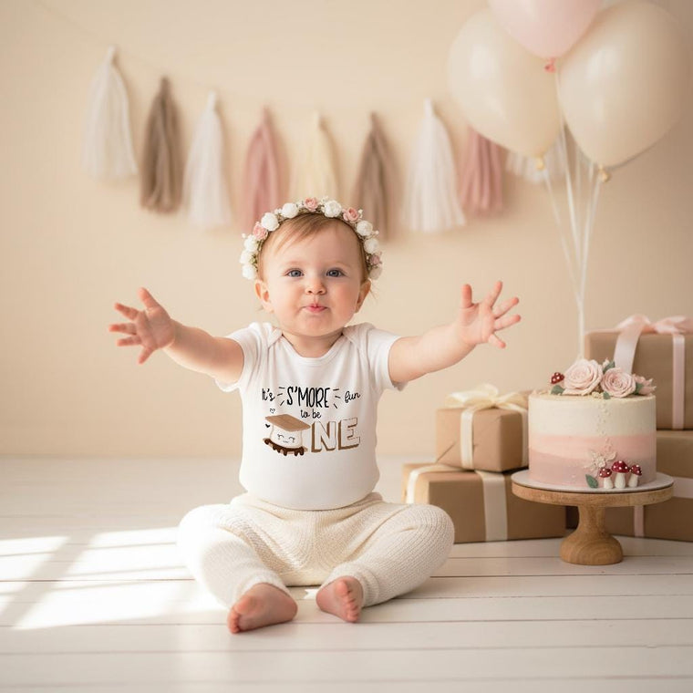 Birthday Onesie®, S'More Party, S'More Fun to be ONE, Birthday Shirt, Camping Party, Camping Birthday, Happy Camper, Smores Theme, Wild One