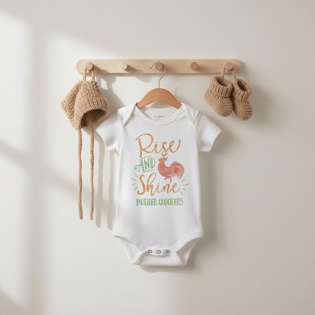 Baby Shower Gift, Rise and Shine Mother Cluckers, Country Baby, Farm Onesie®, Rooster shirt, Cute Baby Clothes, Nephew Gift,Cute Boy Clothes