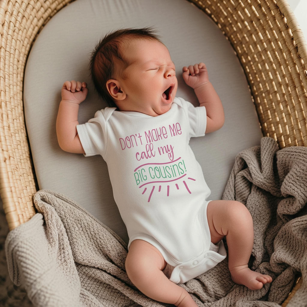 Cousins Onesie®, Don't Make Me Call My Big Cousins, Big Cousin, Baby Cousin Shirt, Cousins Gift, Baby Shower Gift, Cousins Best Friends,Girl