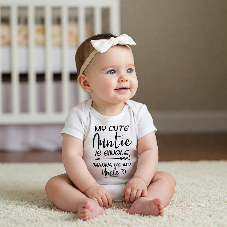 Funny Baby Onesie, Cute Auntie Is Single, Cute Baby Shower Gift, Newborn Outfit, Gender Neutral Bodysuit, Aunt Gift, Funny Baby Clothes