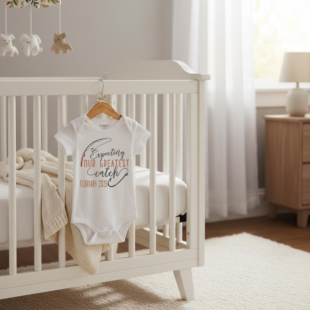 Fishing ONESIE®, Expecting our greatest catch, Pregnancy Reveal, Fishing Baby shirt, Baby Announcement, Fishing Daddy shirt,Baby Reveal prop