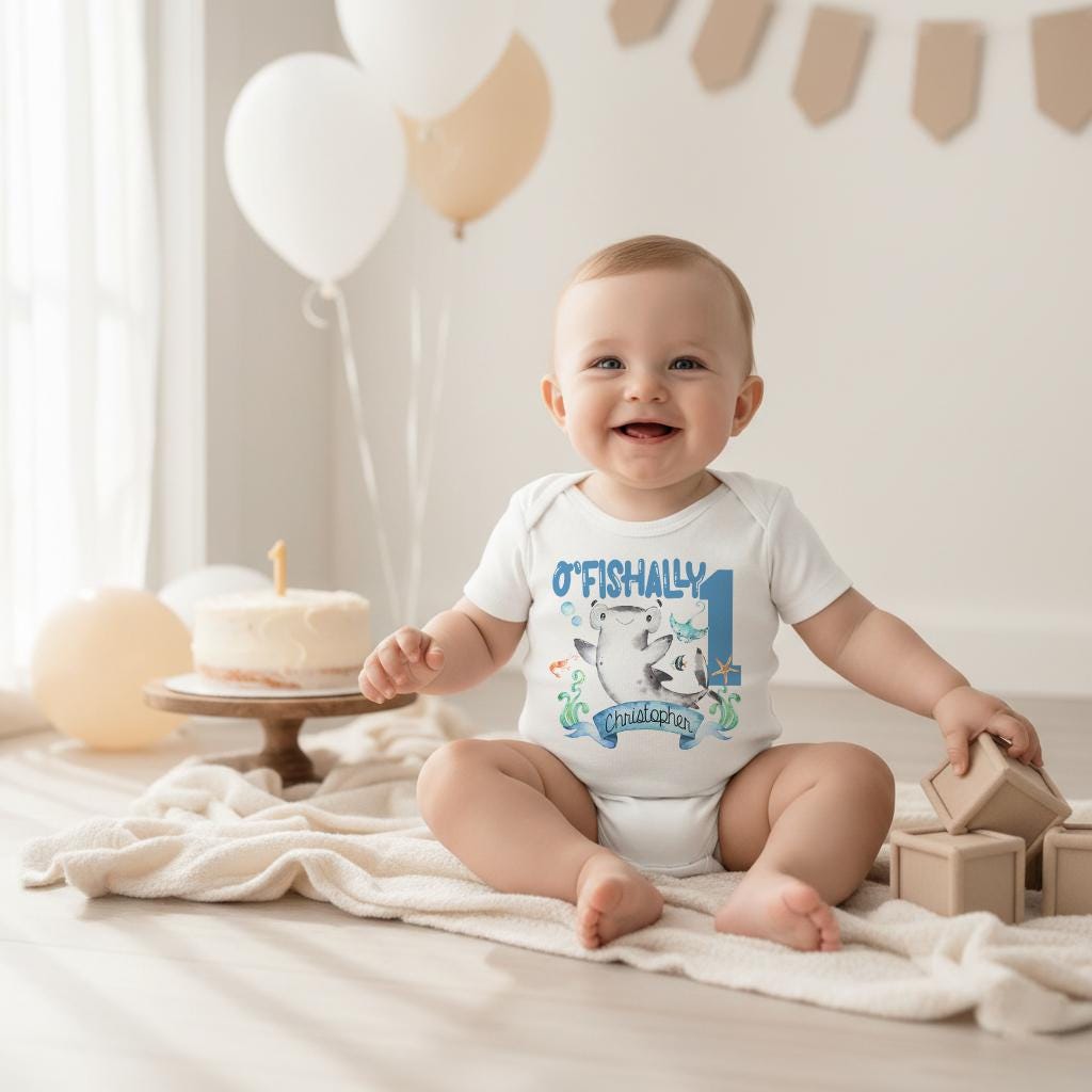 Under the Sea Party, First Birthday Onesie®, Oneder the Sea, Shark Birthday, 1st Birthday, Ocean Party, Fish Birthday, Sealife birthday, One birthday Romper