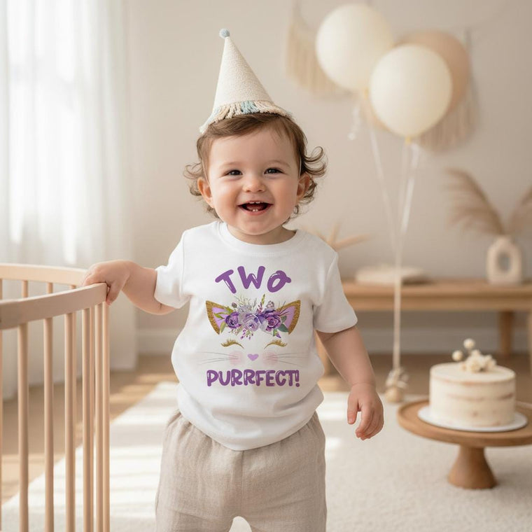 2nd Birthday Shirt, Kitten Birthday, Kitty Birthday shirt, Custom Birthday, Cat Birthday, Cat Shirt, Second Birthday, Two Purrfect, Kitty