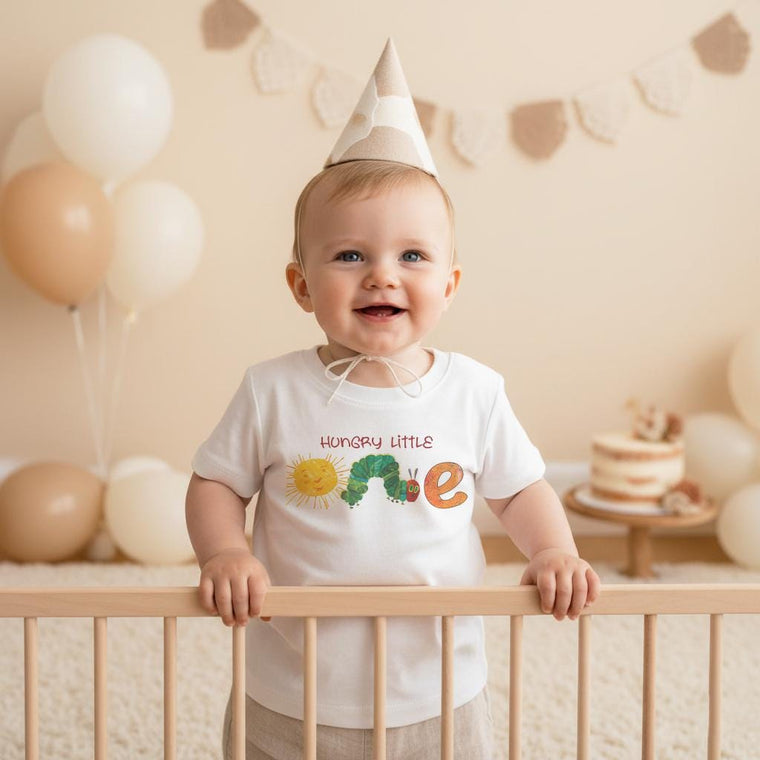 Birthday Onesie®, Caterpillar Party, Hungry Little ONE, Caterpillar Birthday Shirt, Hungry Little Party, Bugs Birthday, First Birthday, Boy