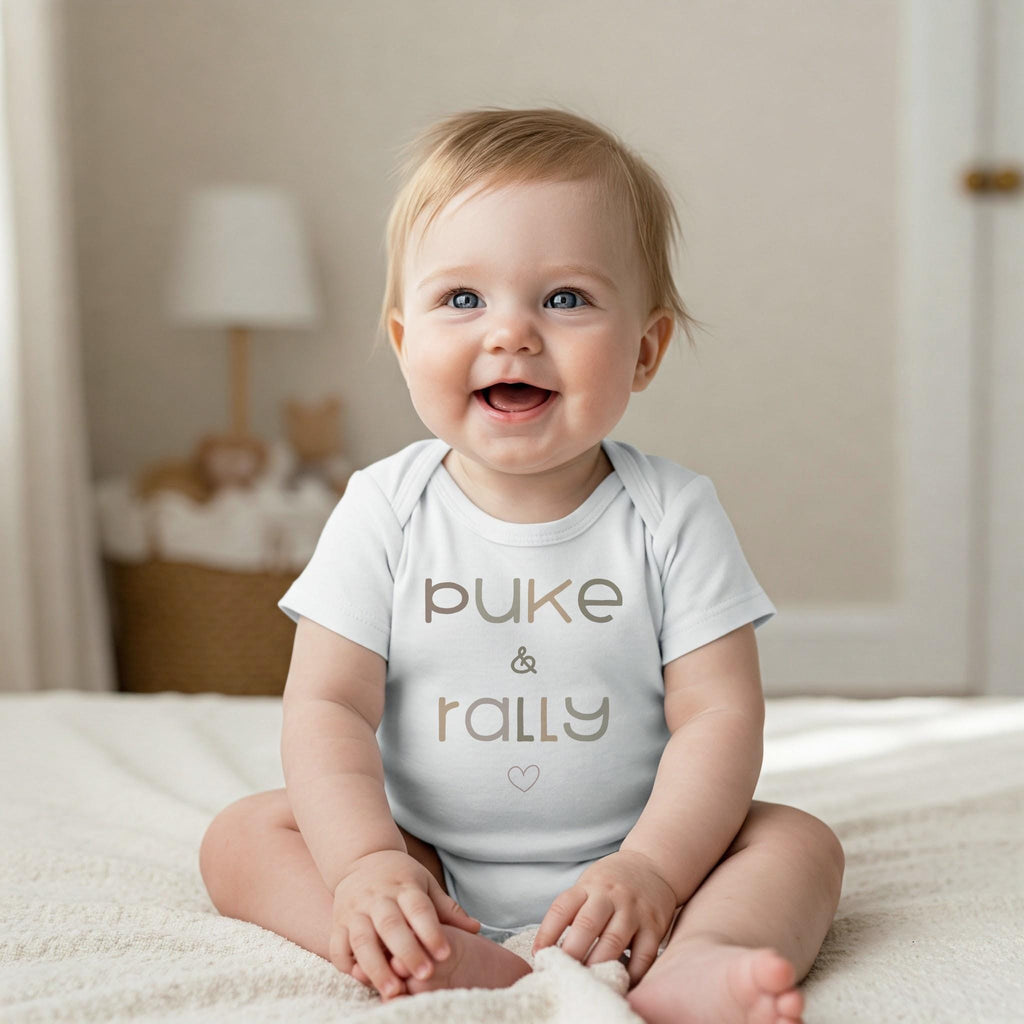 Puke & Rally Onesie®, Baby Shower Gift, Funny Baby Onesie®, Funny Baby Bodysuit, Funny Newborn Gift for Baby, Funny Baby Shower Gift, Niece