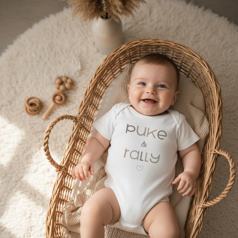 Puke & Rally Onesie®, Baby Shower Gift, Funny Baby Onesie®, Funny Baby Bodysuit, Funny Newborn Gift for Baby, Funny Baby Shower Gift, Niece