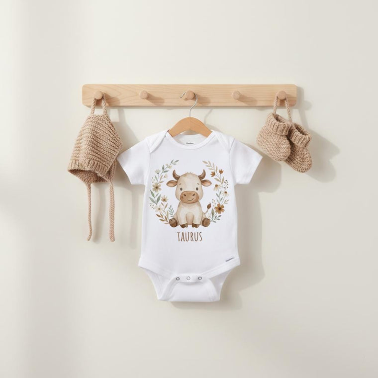 Taurus Baby Onesie®, Zodiac Sign Baby Outfit, Astrology Baby Shower Gift, Horoscope Baby Bodysuit, April May Birthday, Newborn Zodiac Shirt