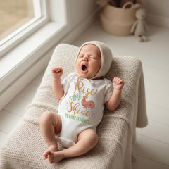 Funny Farm Baby Onesie®, Baby Shower Gift, Country Baby Reveal, Rise and Shine Rooster Bodysuit, Cute Unisex Boy or Girl Present