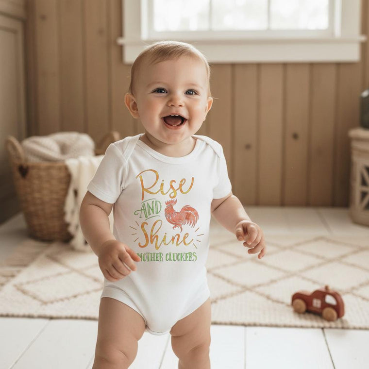 Baby Shower Gift, Rise and Shine Mother Cluckers, Country Baby, Farm Onesie®, Rooster shirt, Cute Baby Clothes, Nephew Gift,Cute Boy Clothes