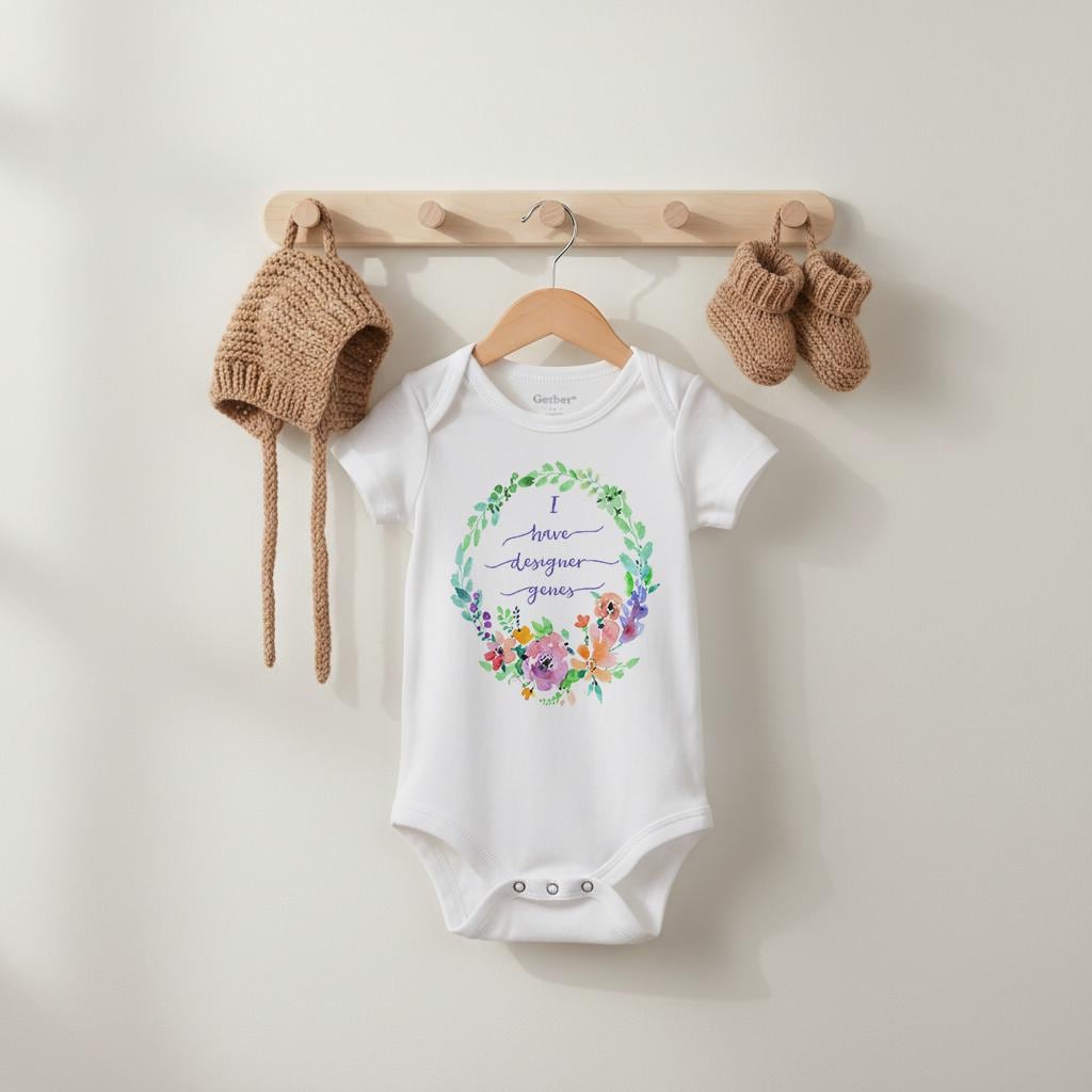 Designer Genes Onesie®, Down Syndrome Awareness Baby Bodysuit, Down Right Beautiful, Extra Chromosome Baby Gift, 21st Chromosome Outfit,