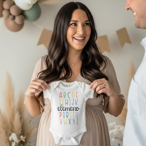 ABC Elemeno Onesie®, Baby Shower Gift, Funny Baby shirts, Teacher Baby Gift, Alphabet Shirt, Cute Teacher Baby Gift, Teacher Baby Shower