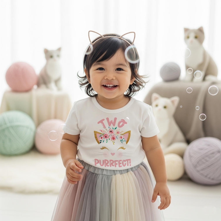 2nd Birthday Shirt, Kitten Birthday, Kitty Birthday shirt, Custom Birthday, Cat Birthday, Cat Shirt, Second Birthday, Two Purrfect, Kitty