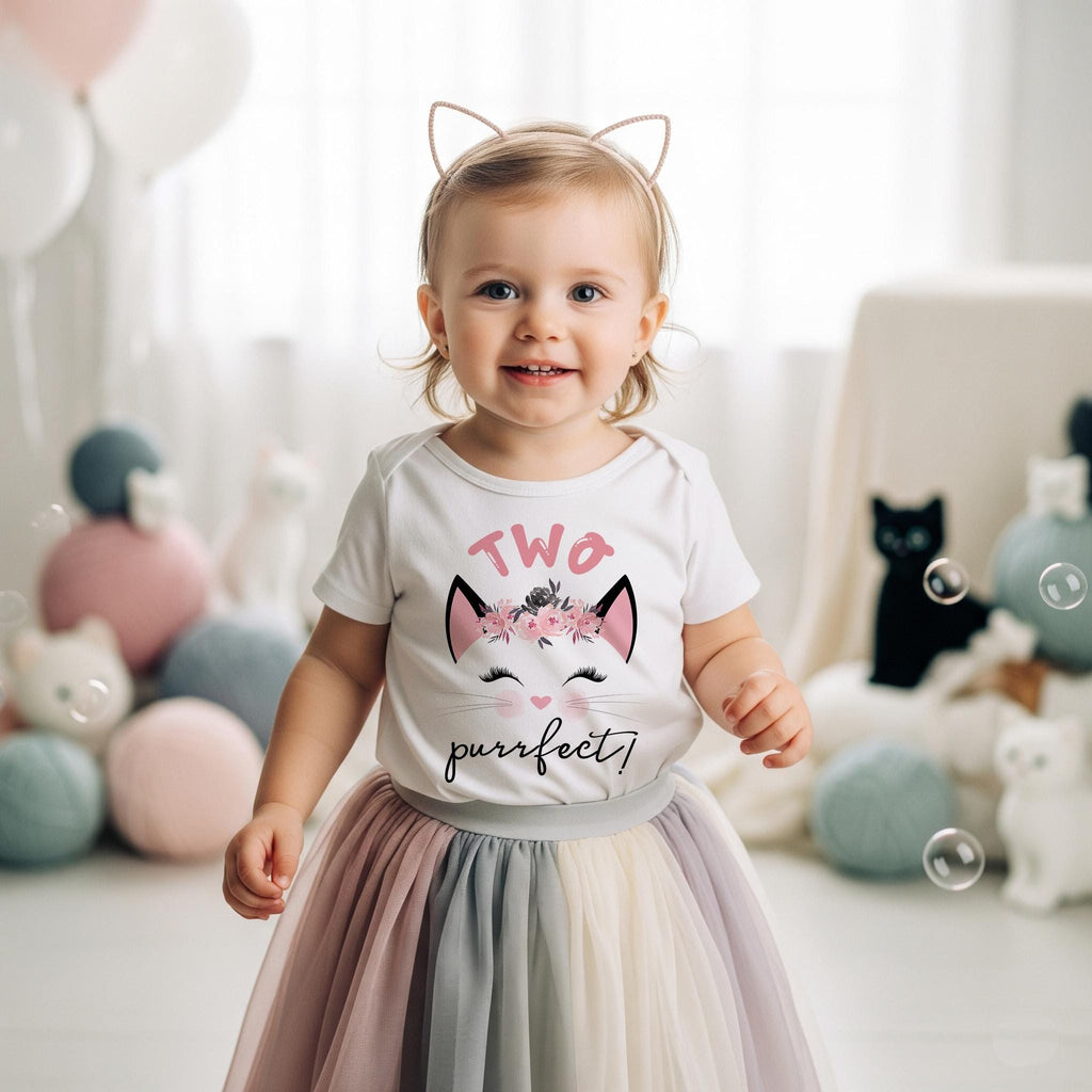 2nd Birthday Shirt, Kitten Birthday, Kitty Birthday shirt, Custom Birthday, Cat Birthday, Cat Shirt, Second Birthday, Two Purrfect, Kitty