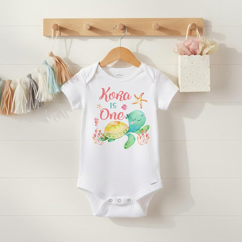First Birthday Onesie®, Under the Sea Party, Turtle Birthday shirt, 1st Birthday, Girl Birthday Shirt, Ocean Party, Mermaid Birthday, I am 1