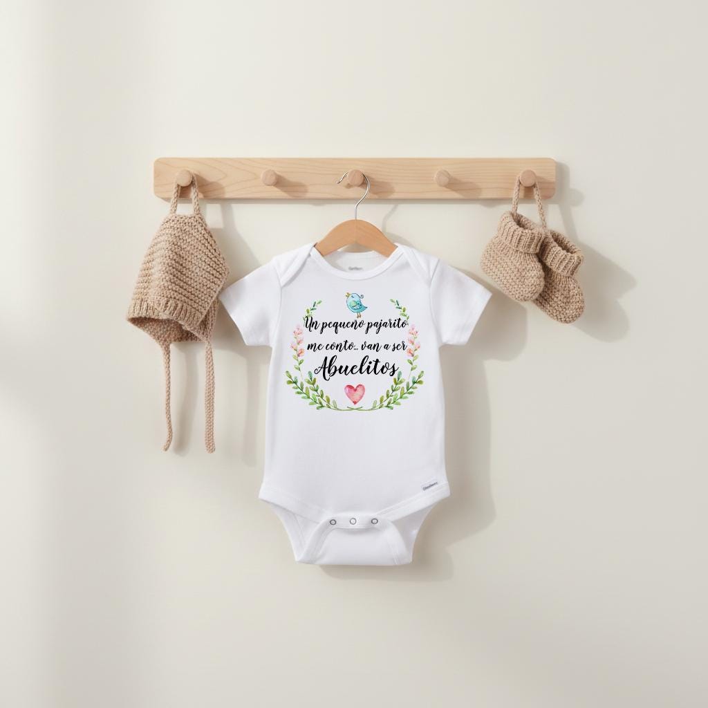 Spanish Pregnancy Reveal, Abuelitos, Baby Gift to Grandparents, Abuelos Reveal, Cute Baby Gift, Spanish Baby Reveal to Parents, Baby Reveal