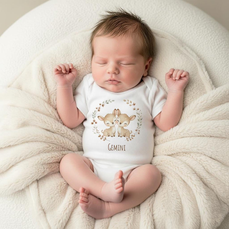 Gemini Baby Onesie®, Zodiac Sign Baby Outfit, Astrology Baby Shower Gift, Horoscope Baby Bodysuit, May June Birthday, Newborn Zodiac Shirt