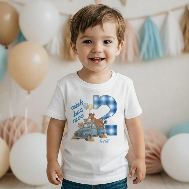 Blue Truck 2nd Birthday Tee