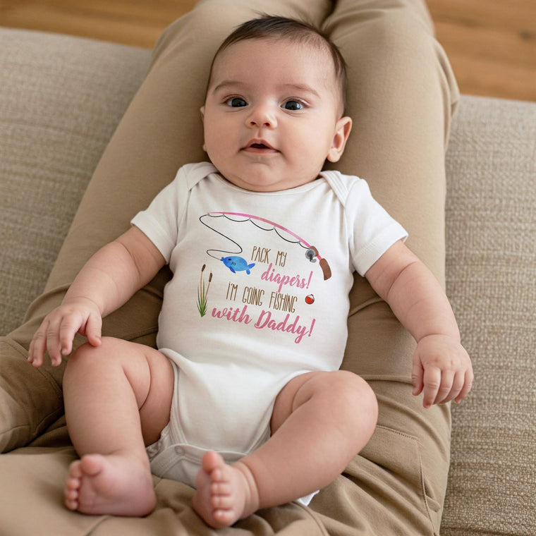 Fishing Onesie®, Pack My Diapers I'm going Fishing With Daddy, Baby Shower Gift, Fishing Girl shirt, Fishing Buddy, Fishing Daddy Daughter