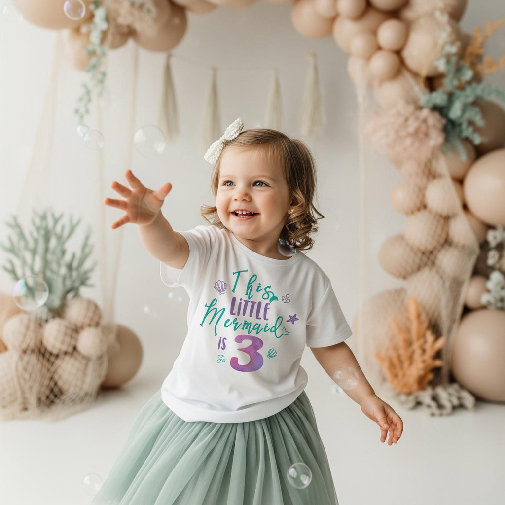 Mermaid Birthday, Third Birthday, This Little Mermaid is 3, 3rd Birthday, Mermaid Party, Mermaid Shirt, Mermaid Theme, Under The Sea Party