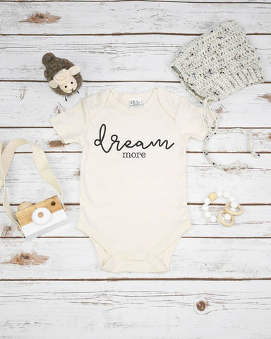 Dream More, Organic Baby Bodysuit