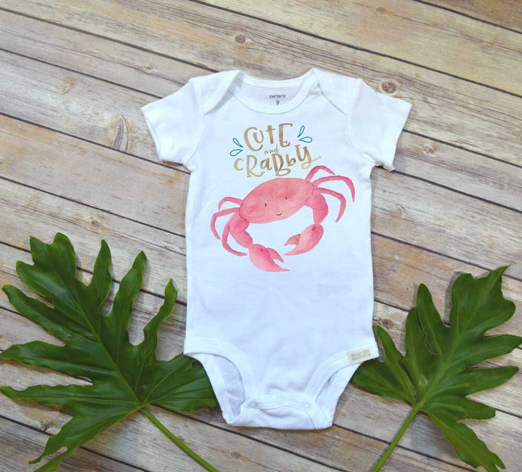 Cute Baby Gift, Cute and Crabby, Aunt Baby Gift, Funny Baby shirt, Nephew Gift, Niece Gift, Cool Aunt, Crab Baby bodysuit, Cajun Baby, Crab