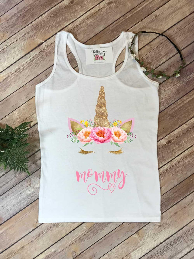Mommy Unicorn, Mommy and Me shirts, Mommy and Me Outfits, Unicorn Birthday, Unicorn theme, Unicorn Shirt, Unicorn Party, Unicorn Tank, Mommy