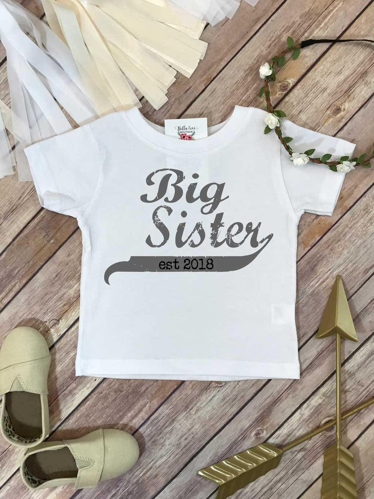 Big Sister Shirt, Promoted to Big Sister, Big Sister Gift, Pregnancy Reveal, Baby Announcement, Big Sister Reveal, Big Sister Established