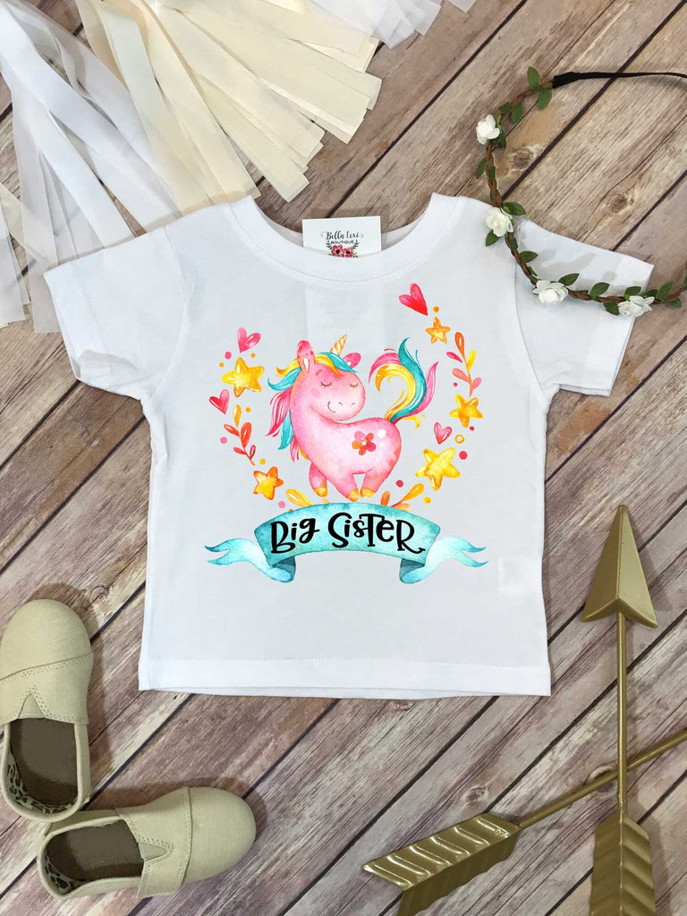 Big Sister Shirt, Promoted to Big Sister, Unicorn Shirt, Big Sister Gift, Pregnancy Reveal, Baby Announcement, Big Sister Reveal, Sisters