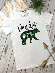 Daddy Bear Shirt, Daddy and Me shirts, Buffalo Plaid Party, Buffalo Plaid Shirt, Dad Shirts, Family Outfits, Baby Shower Gift for Dad, Green